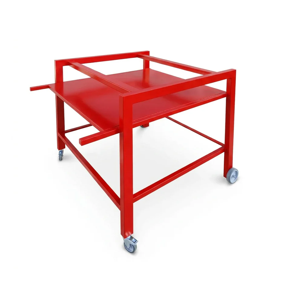 Rotes Gestell Parma für den mobilen Holzbackofen Veloce Pro 100